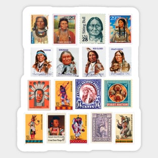 Selos Postais Comemorativos Indios- Vintage Sticker